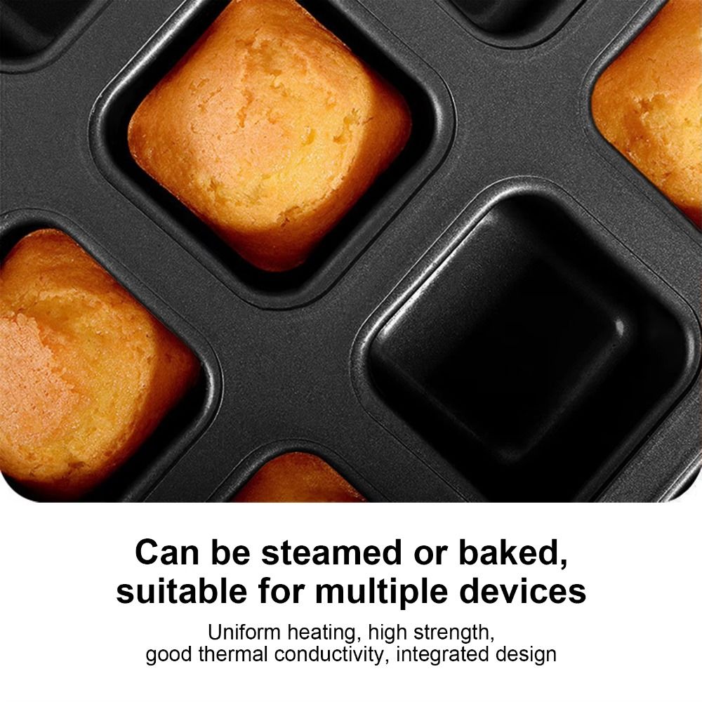 Muffin Tin Nonstick - Moule à muffins carré 12 cavités,