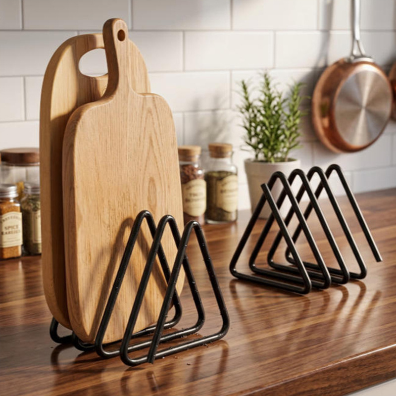 Kitchen Cabinet Baking Organizer - Support de rangement triangulaire pour planches