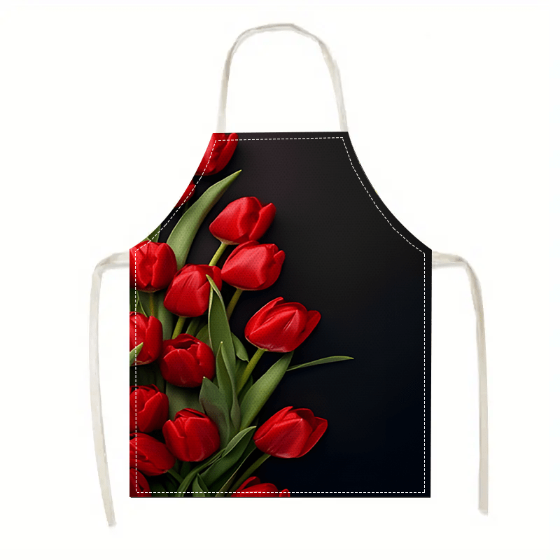 Kitchen Baking Background - 1 tablier en lin rouge avec