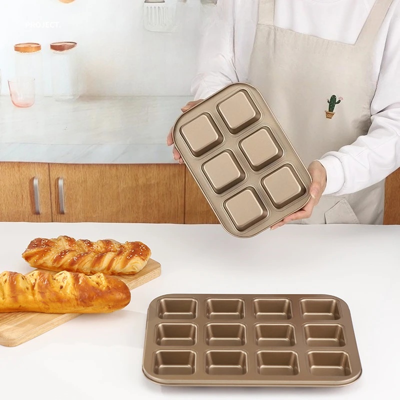 Muffin Tin Nonstick - Plaque de cuisson carrée 12 cavités,