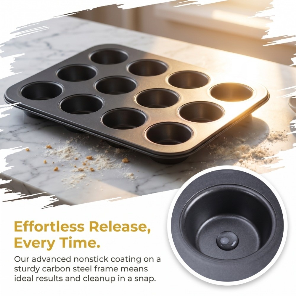 Muffin Tin Nonstick - Moule à muffins en acier au