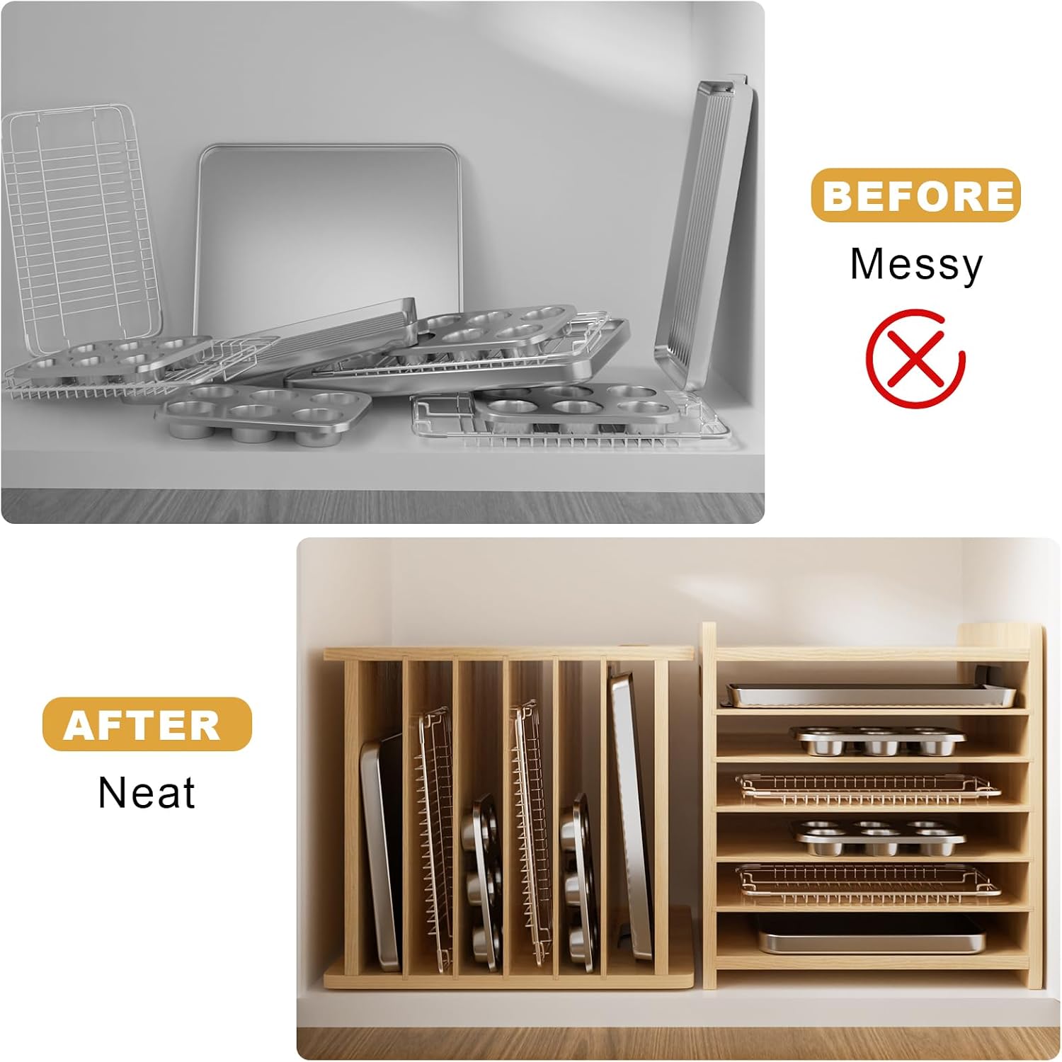 Organisateur de plateaux de cu - Kitchen Cabinet Baking Organizer avis et prix