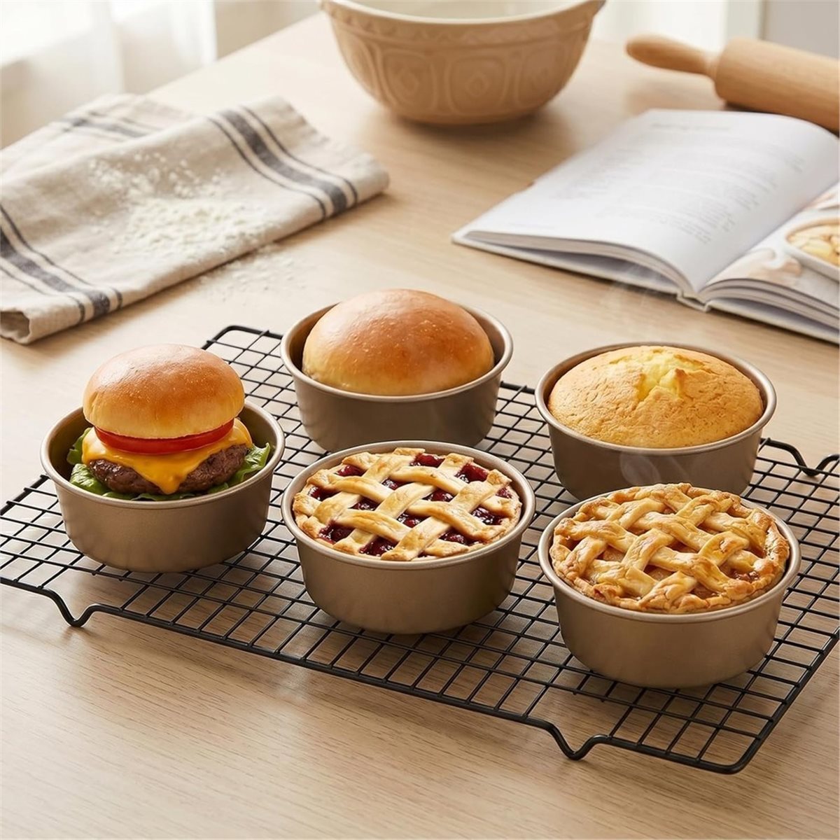 Lot de 8 mini moules à tarte,  - Muffin Tin Nonstick avis et prix