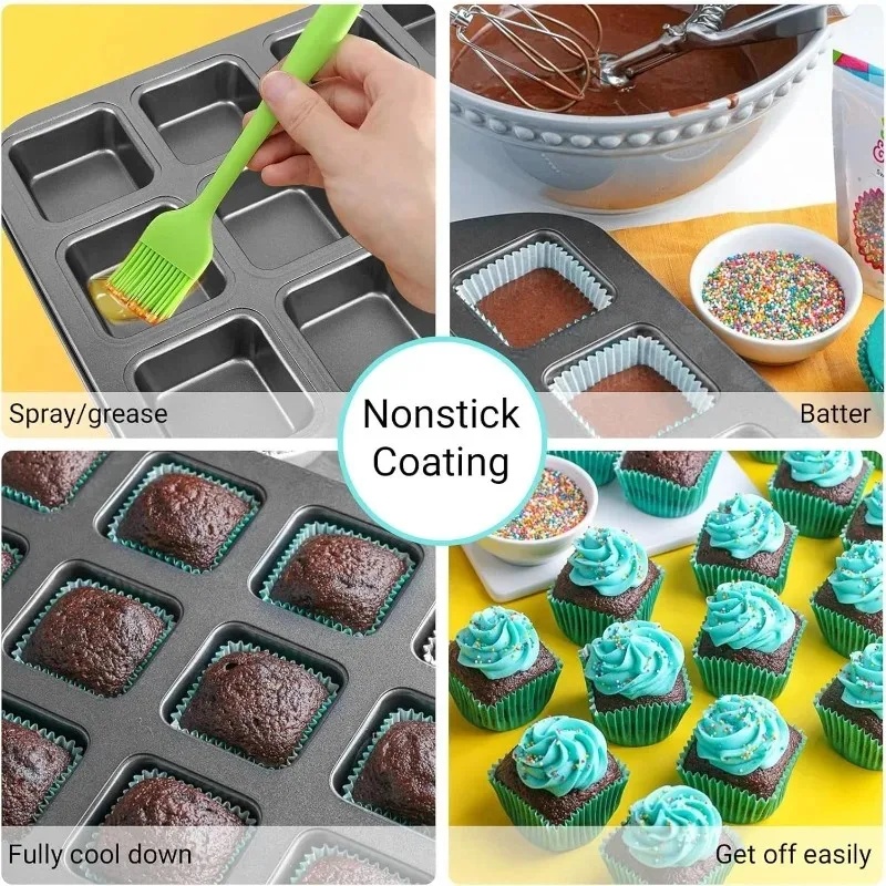 Plaque de cuisson carrée 12 ca - Muffin Tin Nonstick avis et prix