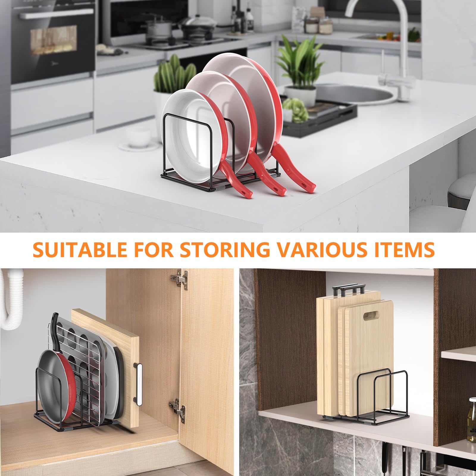 Organisateur de casseroles, or - Kitchen Cabinet Baking Organizer avis et prix