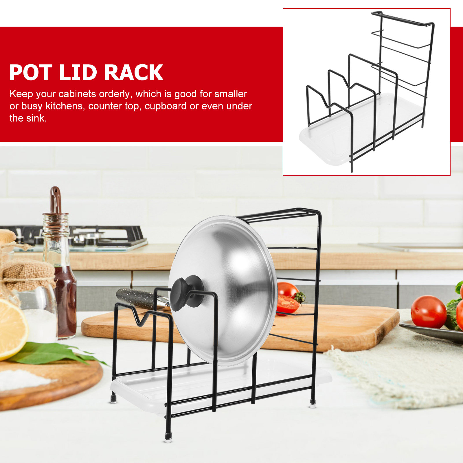 Organisateur de couvercles pou - Kitchen Cabinet Baking Organizer avis et prix
